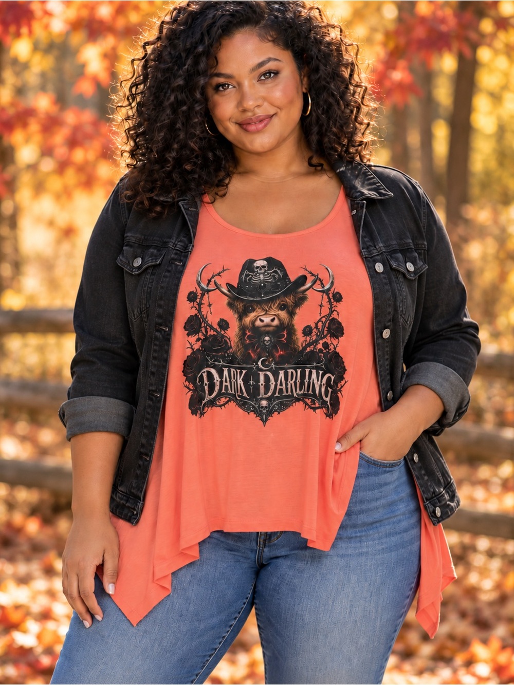🆕 Custom Dark Darling Oversized Shark Bite Tank Top Women’s L NWT